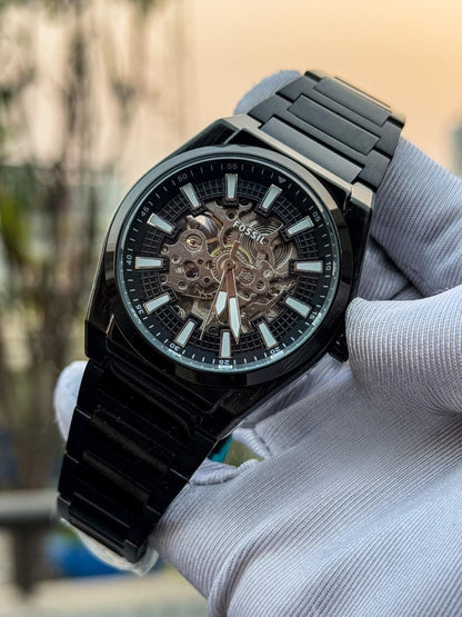 Fossil Skeleton Black Dial Watch