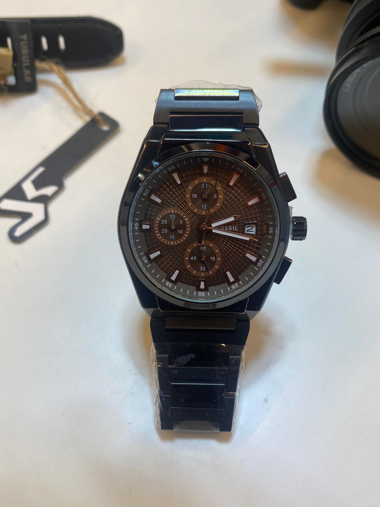 Fossil ChronoEdge Black Dial Mechanical Watch