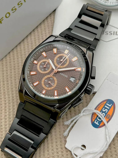 Fossil ChronoEdge Black Dial Mechanical Watch